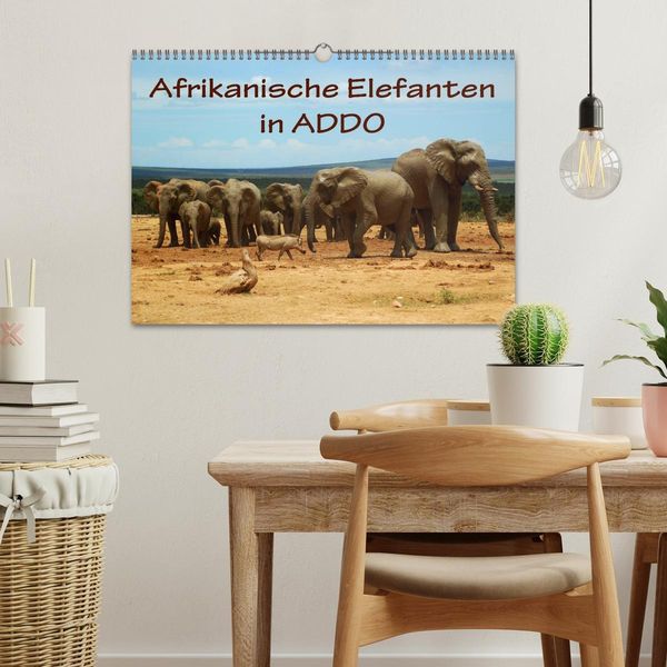 Produktbild: Afrikanische Elefanten in ADDO (Wandkalender 2026 DIN A3 quer), CALVENDO Monatskalender
