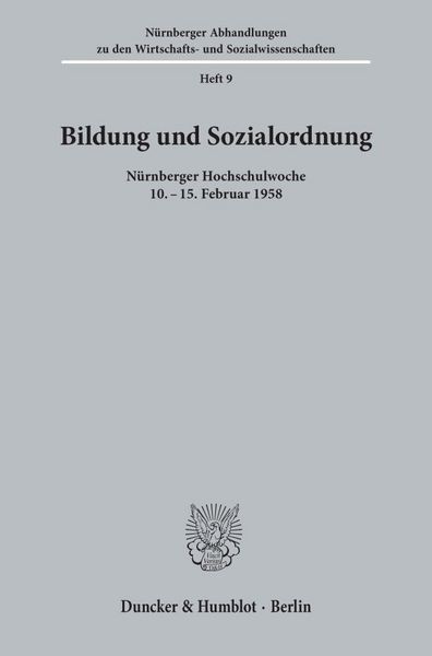 Produktbild: Bildung und Sozialordnung.