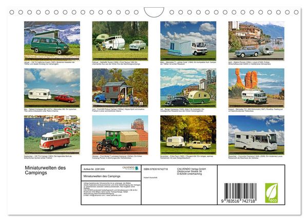 Produktbild: Miniaturwelten des Campings (Wandkalender 2026 DIN A4 quer), CALVENDO Monatskalender