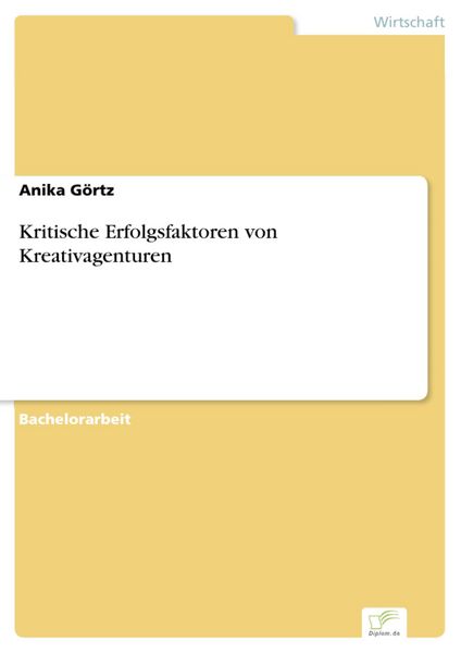 Produktbild: Kritische Erfolgsfaktoren von Kreativagenturen