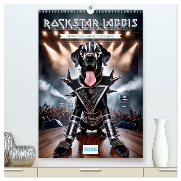Produktbild: Rockstar Labbi (hochwertiger Premium Wandkalender 2026 DIN A2 hoch), Kunstdruck in Hochglanz