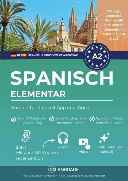 Produktbild: Spanisch A2 lernen elementar: Kompletter Kurs mit App und Video