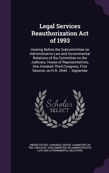 Produktbild: Legal Services Reauthorization Act of 1993