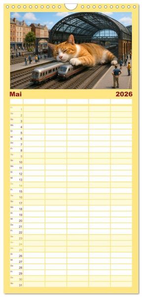 Produktbild: Familienplaner 2026 - Katzen Weltherrschaft mit 5 Spalten (Wandkalender, 21 x 45 cm) CALVENDO