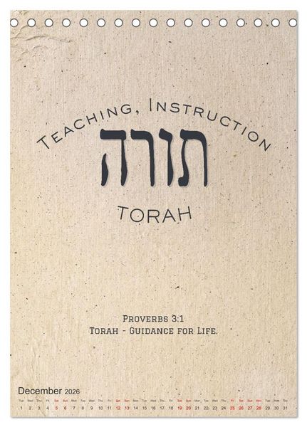 Produktbild: The Radiant Path Hebrew Letters Inspiring the Soul (Desk Calendar 2026 DIN A5 portrait), CALVENDO 12 Month DeskCalendar