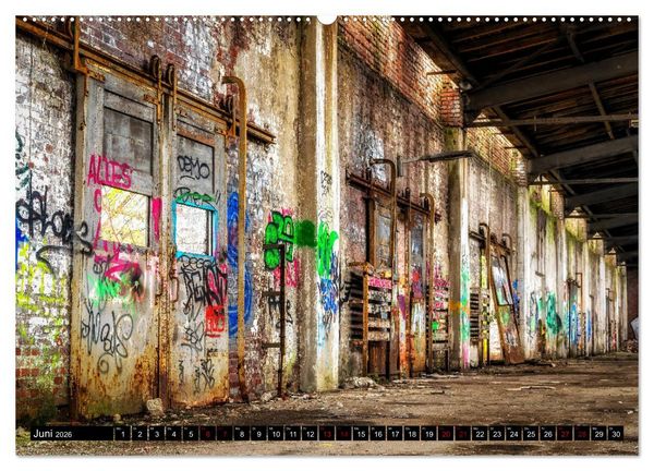 Produktbild: Lost Places Graffiti (hochwertiger Premium Wandkalender 2026 DIN A2 quer), Kunstdruck in Hochglanz