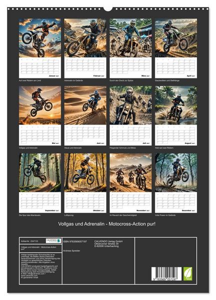 Produktbild: Vollgas und Adrenalin - Motocross-Action pur! (hochwertiger Premium Wandkalender 2027 DIN A2 hoch), Kunstdruck in Hochglanz