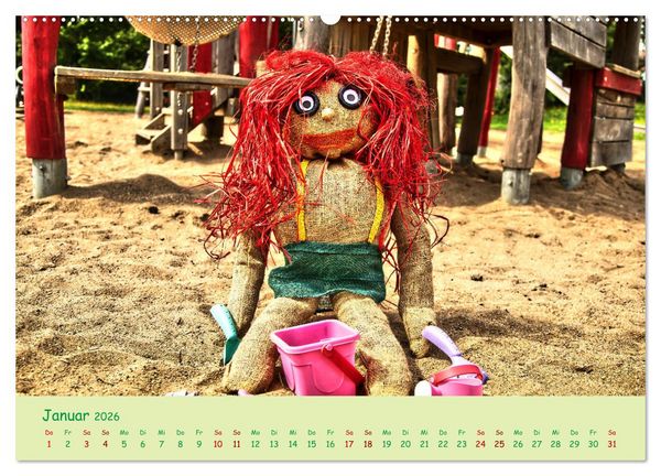Produktbild: Mein Name ist Jute, wir sind auf dem Spielplatz (hochwertiger Premium Wandkalender 2026 DIN A2 quer), Kunstdruck in Hochglanz