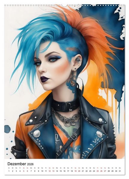 Produktbild: Punk Girls mit einer Prise New Wave (Wandkalender 2026 DIN A2 hoch), CALVENDO Monatskalender