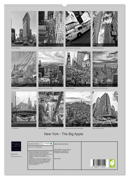 Produktbild: New York - The Big Apple (hochwertiger Premium Wandkalender 2026 DIN A2 hoch), Kunstdruck in Hochglanz