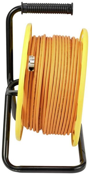 Produktbild: Renkforce RJ45 Netzwerk Kabeltrommel CAT 7a S/FTP 90.00m Orange Rund