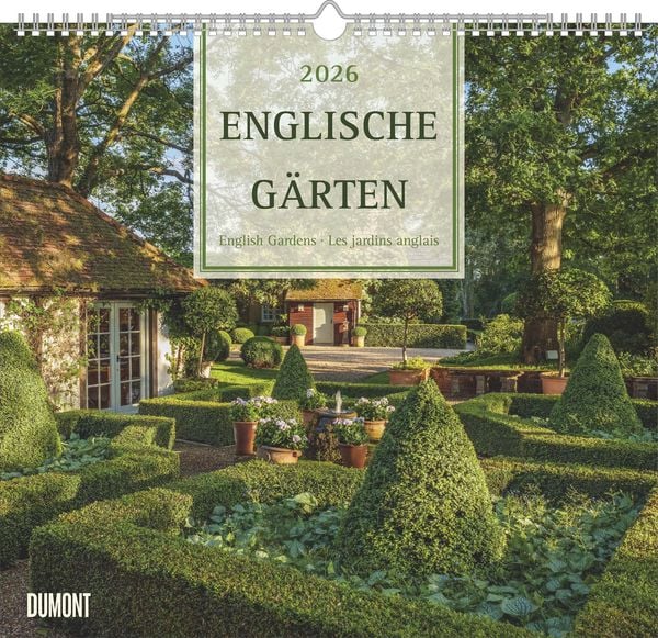 Produktbild: Englische Gärten 2026 – DUMONT Garten-Kalender – mit allen wichtigen Feiertagen – Format 38,0 x 35,5 cm