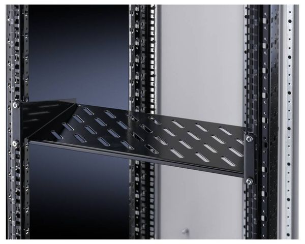 Produktbild: Rittal 5501.615 19 Zoll Netzwerkschrank-Ger&auml;teboden 2 HE Festeinbau Geeignet f&uuml;r Schranktiefe: ab 300 mm Schwarz