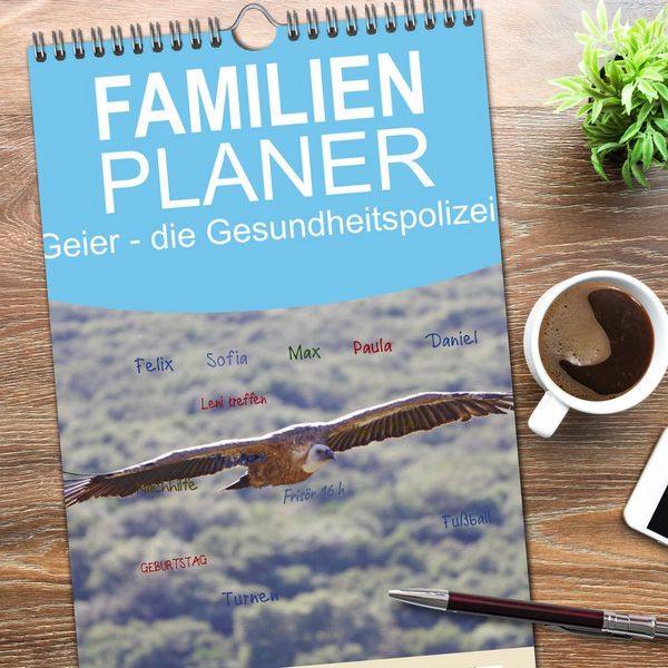 Produktbild: Familienplaner 2026 - Geier - die Gesundheitspolizei! mit 5 Spalten (Wandkalender, 21 x 45 cm) CALVENDO