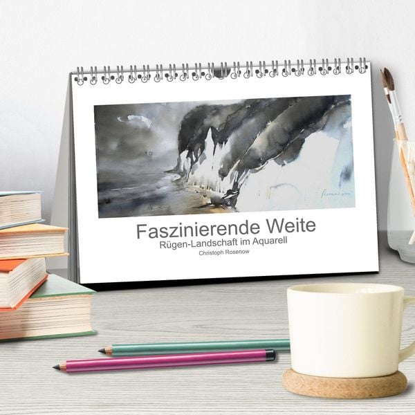 Produktbild: Faszinierende Weite. R&uuml;gen-Landschaft im Aquarell (Tischkalender 2026 DIN A5 quer), CALVENDO Monatskalender