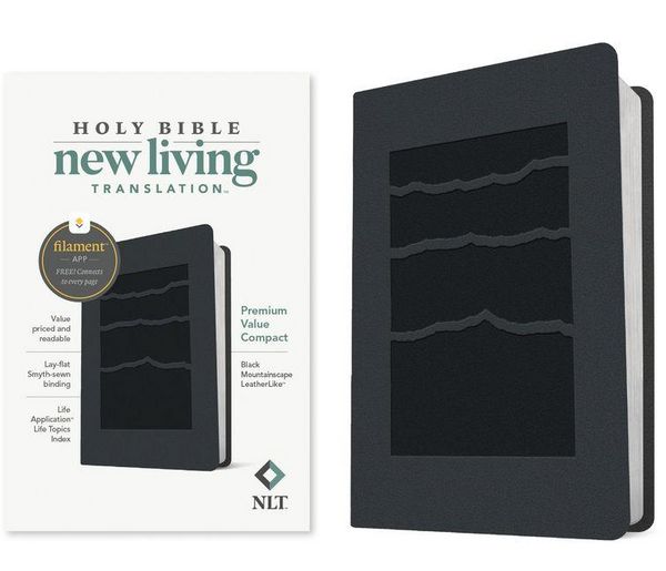 NLT Premium Value Compact Bible, Filament Enabled (Leatherlike, Black Mountainscape), Gebundene Ausgabe von New Living Translation, Tyndale House