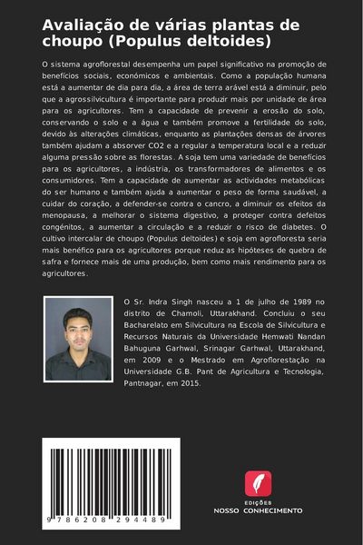 Produktbild: Avalia&ccedil;&atilde;o de v&aacute;rias plantas de choupo (Populus deltoides)