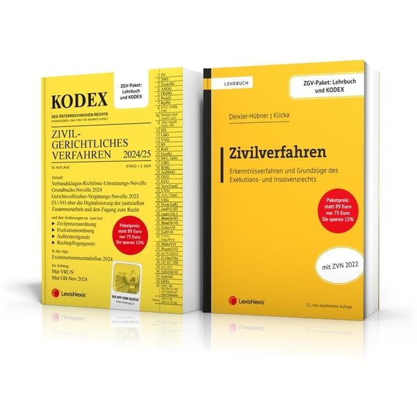 Produktbild: PAKET ZGV - Lehrbuch Zivilverfahren & Kodex ZGV