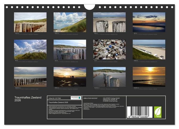 Produktbild: Traumhaftes Zeeland 2026 (Wandkalender 2026 DIN A4 quer), CALVENDO Monatskalender
