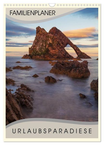 Produktbild: Urlaubsparadiese - Familienplaner (Wandkalender 2026 DIN A3 hoch), CALVENDO Monatskalender