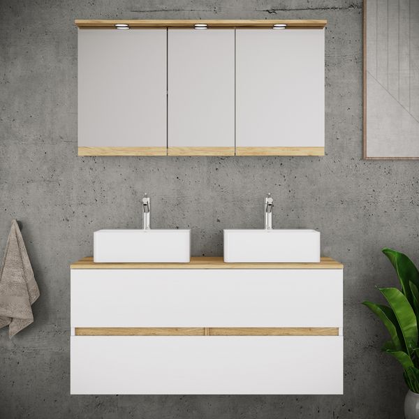 Produktbild: 4 tlg. Badm&ouml;bel-Set mit Waschbecken Cosila-A 111cm
