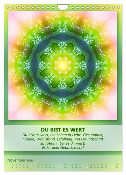 Produktbild: Light Energy Mandalas - Kalender - Vol. 1 (Wandkalender 2026 DIN A4 hoch), CALVENDO Monatskalender