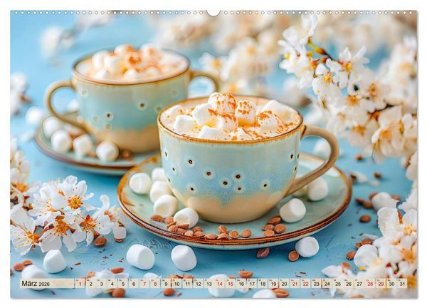 Produktbild: Cappuccino, Latte und mehr - Der gro&szlig;e Kaffeekalender (Wandkalender 2026 DIN A2 quer), CALVENDO Monatskalender