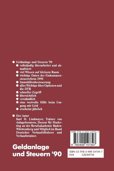 Produktbild: Geldanlage und Steuern &prime;90