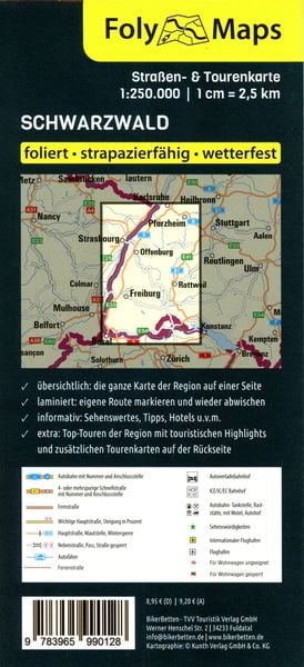 Produktbild: FolyMaps Karte Schwarzwald 1:250 000