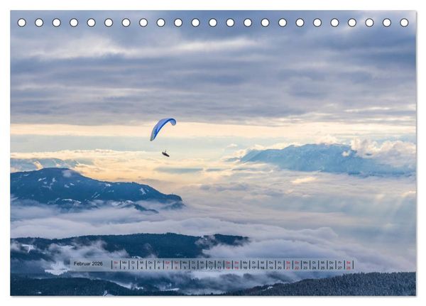 Produktbild: Paragliding - lautloses Schweben (Tischkalender 2026 DIN A5 quer), CALVENDO Monatskalender