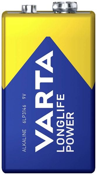 Produktbild: Varta LONGLIFE Power 9V Bli 1 9 V Block-Batterie Alkali-Mangan 580 mAh 9 V 1 St.