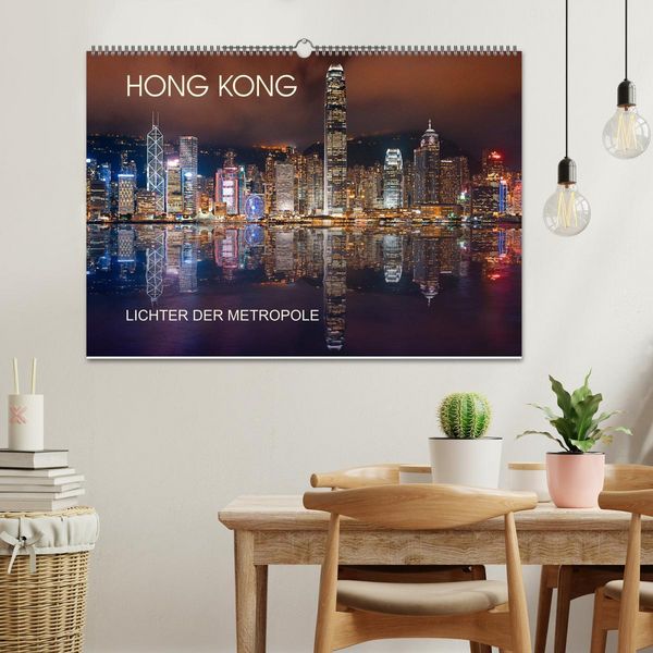 Produktbild: Hong Kong Citylights (Wandkalender 2026 DIN A2 quer), CALVENDO Monatskalender
