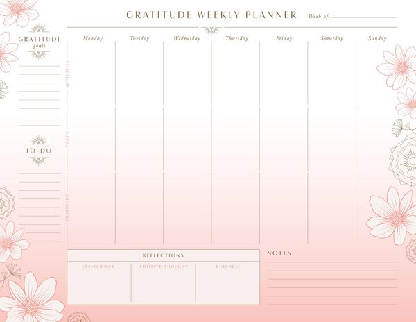 Produktbild: Gratitude Weekly Planner Notepad