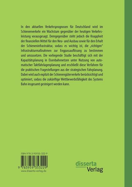 Produktbild: Strategische Planung und Optimierung der Kapazit&auml;t in Eisenbahnnetzen unter Nutzung von automatischer Taktfahrplanung