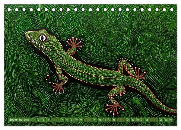 Produktbild: Traumzeit - KI-generierte Aborigine-Kunst aus dem Herzen Australiens (Tischkalender 2026 DIN A5 quer), CALVENDO Monatskalender