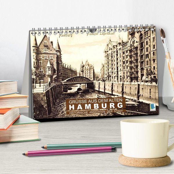 Produktbild: Gr&uuml;&szlig;e aus dem alten Hamburg &ndash; Historische Ansichten der Stadt (Tischkalender 2026 DIN A5 quer), CALVENDO Monatskalender