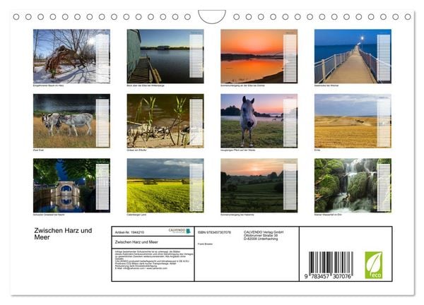Produktbild: Zwischen Harz und Meer (Wandkalender 2026 DIN A4 quer), CALVENDO Monatskalender