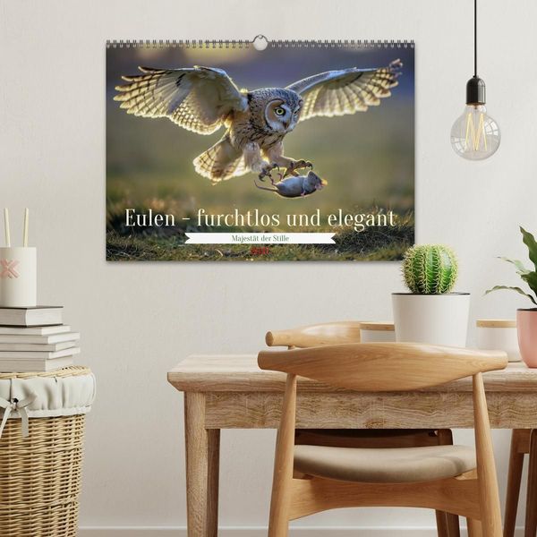 Produktbild: Eulen - furchtlos und elegant (Wandkalender 2027 DIN A3 quer), CALVENDO Monatskalender