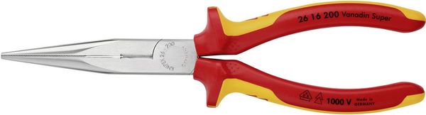Produktbild: Knipex 26 16 200 VDE Flachrundzange Gerade Vanadium Elektrostahl 200mm