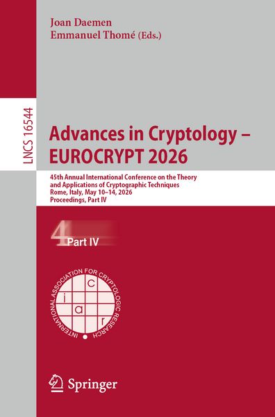 Produktbild: Advances in Cryptology &ndash; EUROCRYPT 2026