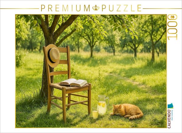 Produktbild: CALVENDO Puzzle Lesepause im Sommerlicht | 1000 Teile Lege-Gr&ouml;&szlig;e 64x48cm Foto-Puzzle f&uuml;r gl&uuml;ckliche Stunden
