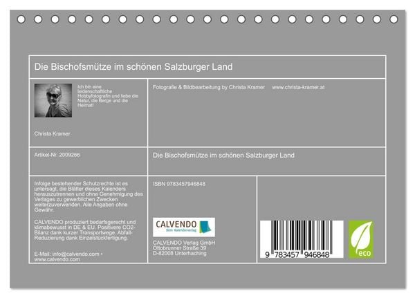 Produktbild: Die Bischofsm&uuml;tze im sch&ouml;nen Salzburger Land (Tischkalender 2026 DIN A5 quer), CALVENDO Monatskalender