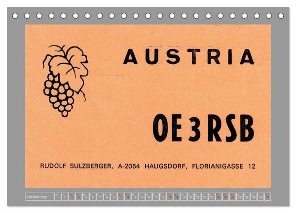 Produktbild: Austria calling - Amateurfunk in &Ouml;sterreich (Tischkalender 2026 DIN A5 quer), CALVENDO Monatskalender