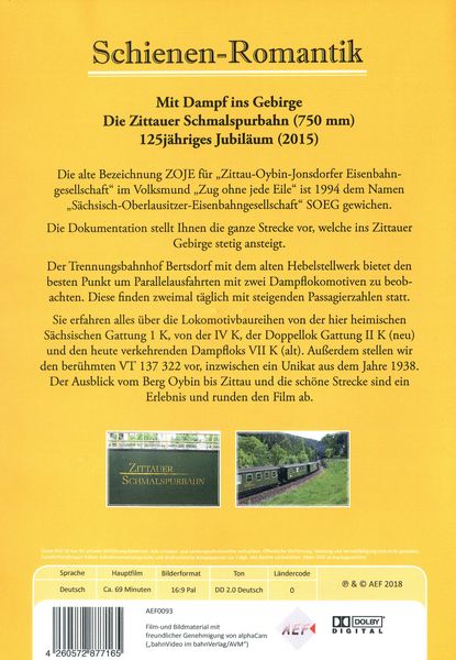 Produktbild: Romantik auf Schienen - Die Zittauer Schmalspurbahn