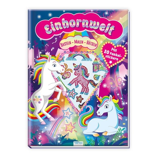 Produktbild: Tr&ouml;tsch Besch&auml;ftigungsbuch Malbuch Bastelbuch Einhornwelt