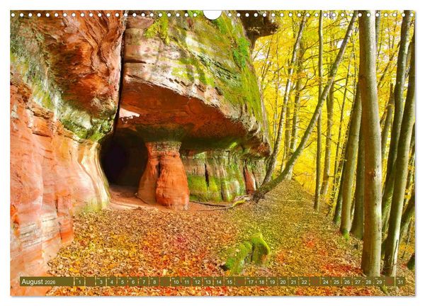 Produktbild: Der Altschlossfelsen - Gr&ouml;&szlig;te Felsformation der Pfalz im herbstlichen Farbspiel (Wandkalender 2026 DIN A3 quer), CALVENDO Monatskalender