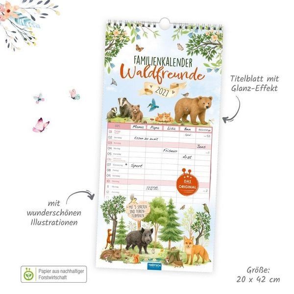 Produktbild: TR&Ouml;TSCH - Familienkalender Waldfreunde 2027