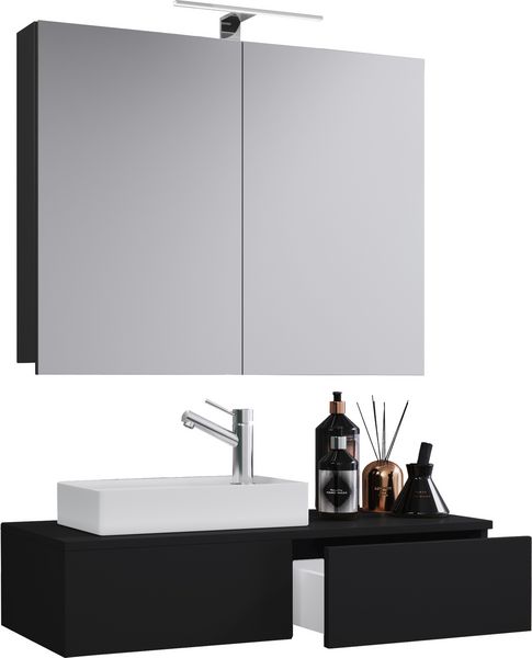 Produktbild: 3-tlg G&auml;ste WC Waschplatz Waschtisch Gudas Schrank