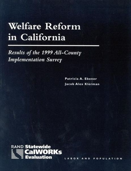 Produktbild: Welfare Reform in California