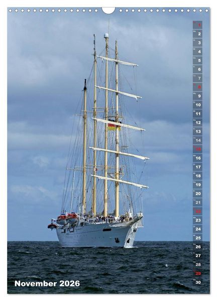 Produktbild: Segelromantik - Gro&szlig;segler auf der Ostsee (Wandkalender 2026 DIN A3 hoch), CALVENDO Monatskalender